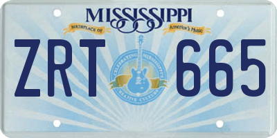 MS license plate ZRT665