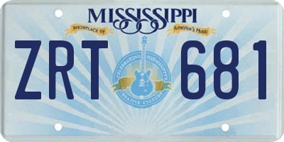 MS license plate ZRT681