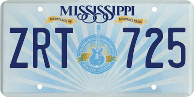 MS license plate ZRT725