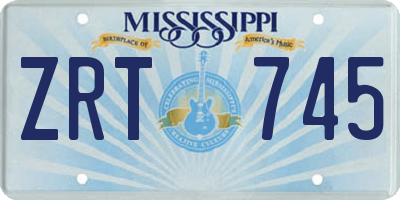 MS license plate ZRT745