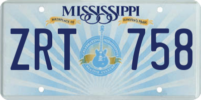 MS license plate ZRT758