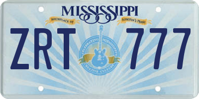 MS license plate ZRT777