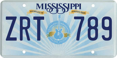 MS license plate ZRT789