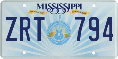 MS license plate ZRT794