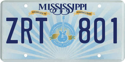 MS license plate ZRT801