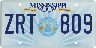 MS license plate ZRT809