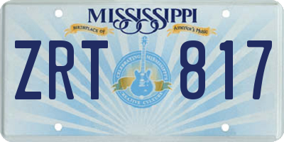 MS license plate ZRT817