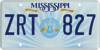 MS license plate ZRT827