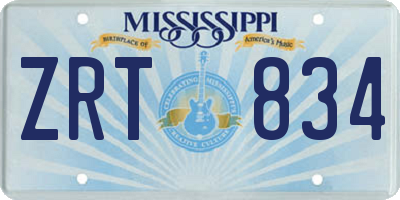 MS license plate ZRT834