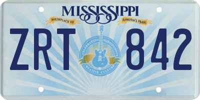 MS license plate ZRT842