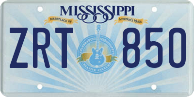MS license plate ZRT850
