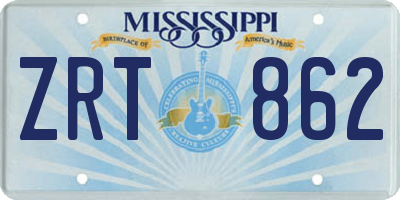 MS license plate ZRT862
