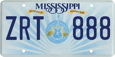 MS license plate ZRT888