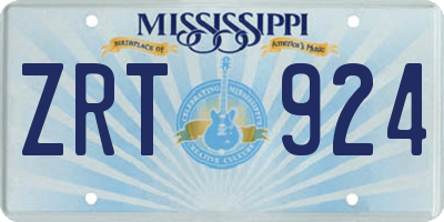MS license plate ZRT924