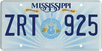 MS license plate ZRT925