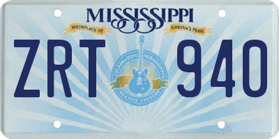 MS license plate ZRT940
