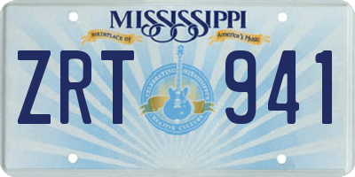 MS license plate ZRT941