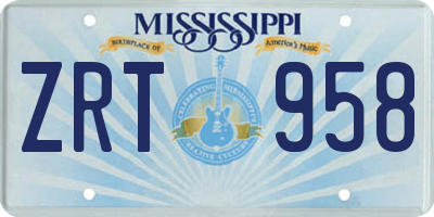 MS license plate ZRT958