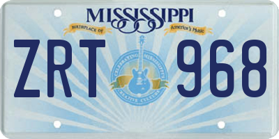MS license plate ZRT968