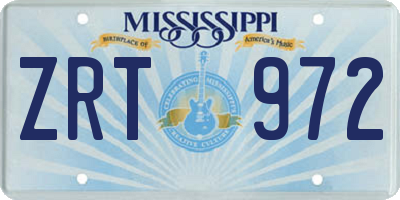 MS license plate ZRT972