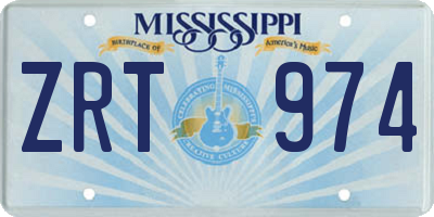 MS license plate ZRT974