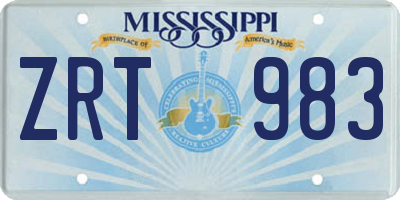 MS license plate ZRT983