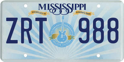 MS license plate ZRT988