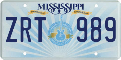MS license plate ZRT989