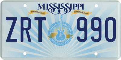 MS license plate ZRT990