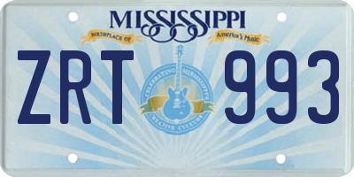 MS license plate ZRT993