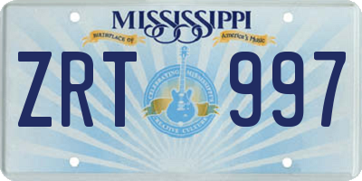 MS license plate ZRT997
