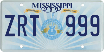 MS license plate ZRT999