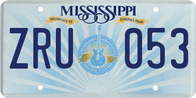 MS license plate ZRU053