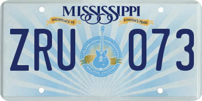 MS license plate ZRU073