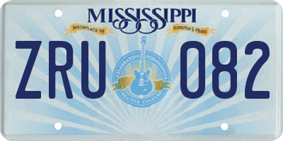 MS license plate ZRU082