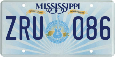 MS license plate ZRU086