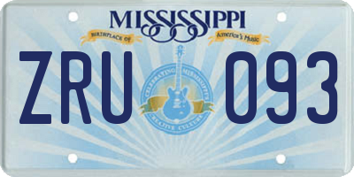 MS license plate ZRU093