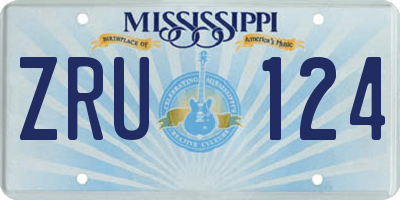 MS license plate ZRU124