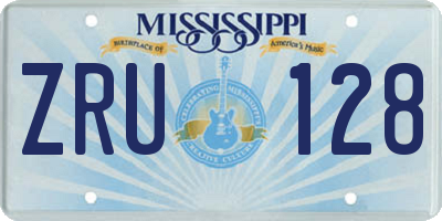 MS license plate ZRU128