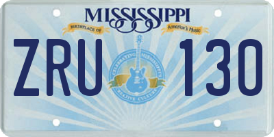 MS license plate ZRU130