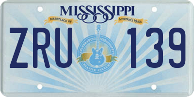 MS license plate ZRU139