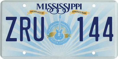 MS license plate ZRU144