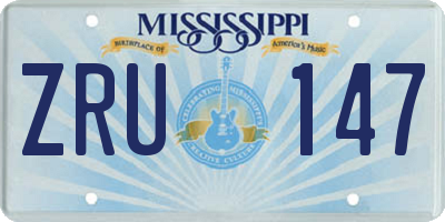 MS license plate ZRU147