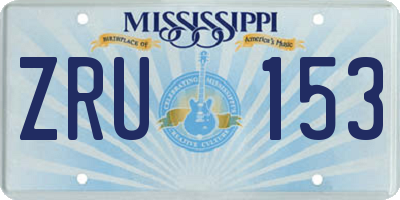 MS license plate ZRU153