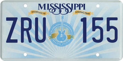 MS license plate ZRU155