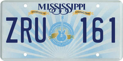 MS license plate ZRU161