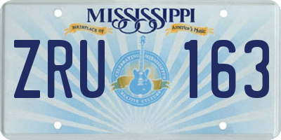 MS license plate ZRU163