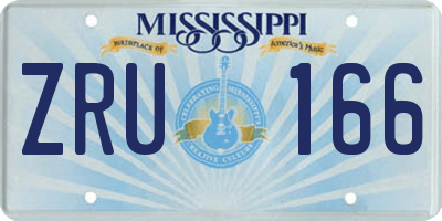 MS license plate ZRU166