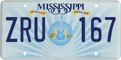 MS license plate ZRU167