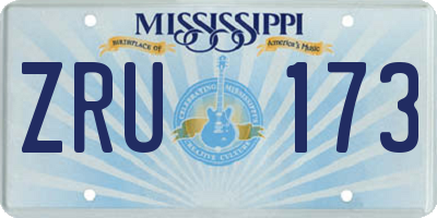 MS license plate ZRU173